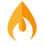 Stilisierte Flamme als Zeichen fuer Gas.